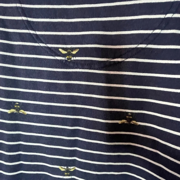 Joules Heidi Jersey Sweatshirt Dress Navy Striped Bee Print Size 6 Pocket Preppy - Picture 9 of 10